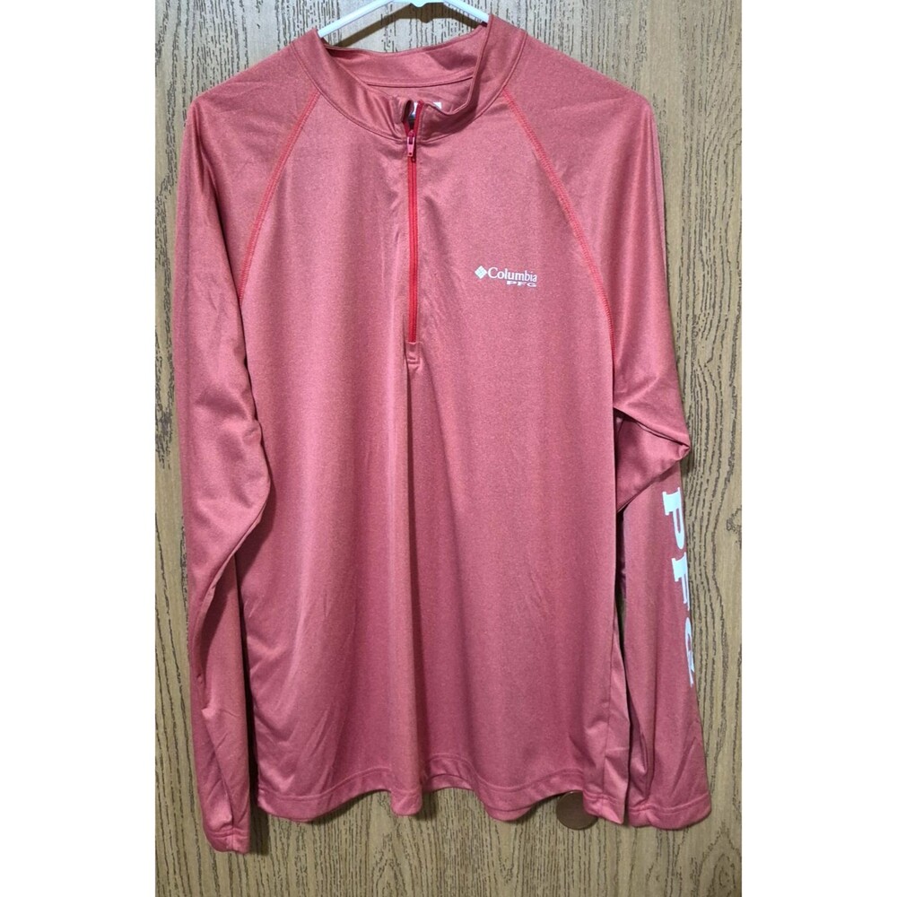 Columbia Men's Orange PFG Fishing Athletic Long Sleeve Jersey Pullover Size L
